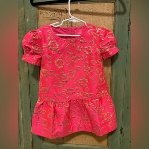 Lilly Pulitzer Fuchsia and Gold Patterned Dress